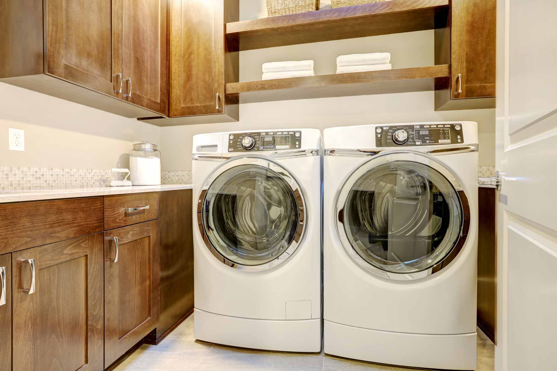 Clean, well-organized laundry room